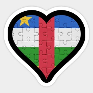 Central African Jigsaw Puzzle Heart Design - Gift for Central African With Central African Republic Roots Sticker